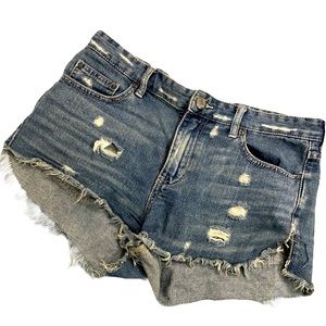 Free People | Distressed Denim Jean Shorts Size 28